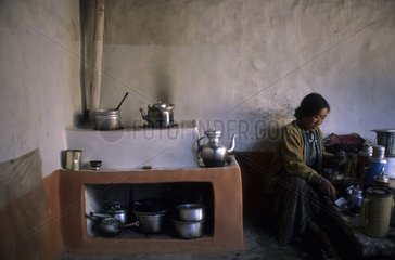Woman in a traditional kitchen