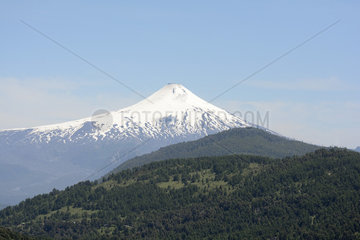 Villarrica volcano seen from Huerquehue National Park  IX Region of Araucania  Chile
