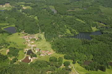 Ponds and forest (aerial view)  hamlet La Mer  Faucogney et la Mer  Plateau des Mille Etangs  Haute-Saone  France