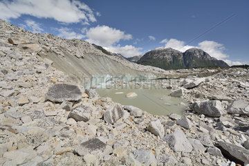 Glaciar Exploradores  end of the glacier and frontal moraine  Laguna San Rafael National Park  XI Region of Aysen  Chile