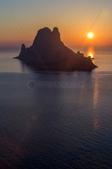 Sunset on Es Vedra island  Baleares Island  Spain