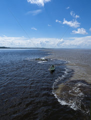 Waters of the Amazon and Rio Negro  Amazonas  Manaus  Brazil