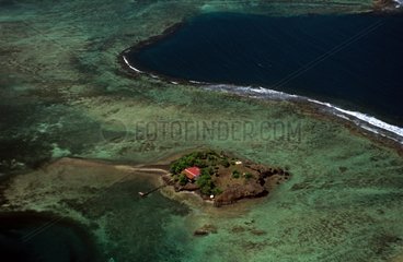 Air shot of the îlet Madame in Martinique