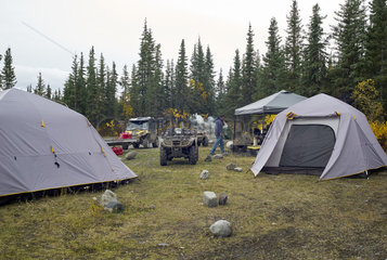 Hunting camp  Denali Highway: from Paxson to Cantwell  Alaska  USA