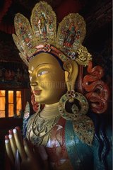 Buddha -Statue mit Thiksey -Kloster -Ornamenten