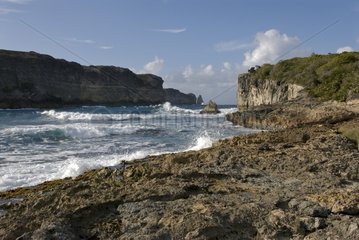 Rocky shore near the Porte d'Enfer Guadeloupe