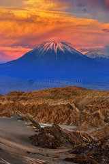 Licancabur vulcan Atacama Desert. Landscapes od desert