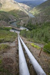 Penstock in the mountains for electricity Spain
