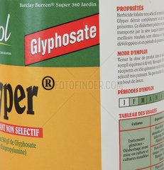 Glyphosate weed killer bottle  France