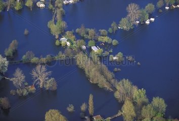 Luftaufsicht der Vallée de la Somme Frankreich Überschwemmungen
