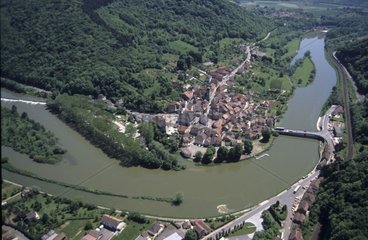 Clerval in the valley of Doubs river France