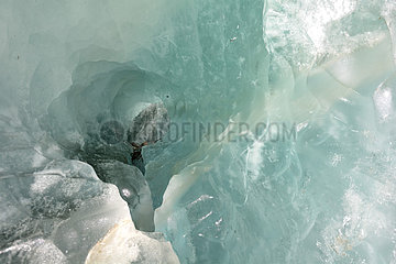 Glaciar Exploradores  interior of an ice cave  National Park Laguna San Rafael  XI Region of Aysen  Chile