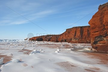 Sandstein Klippen in Cap Aux Meule Canada
