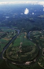 Aerial view of the cingle Monfort Black Perigord in France
