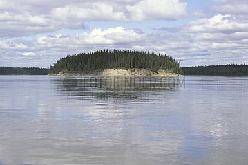 Islet and Mackenzie river Northwest Territories Canada