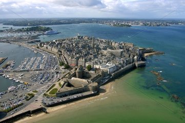 Luftansicht des Stadtcorsair von Saint Malo Frankreich