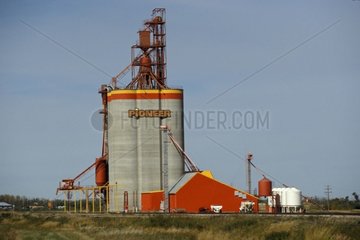 Modern grain silo Saskatchewan Canada