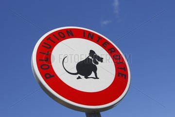 Sign banning dog droppings France