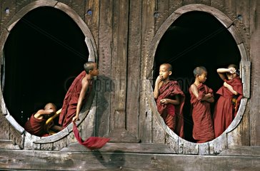 Junger buddhistischer MÃ¶nch im Kloster Nyaungshwe Burma