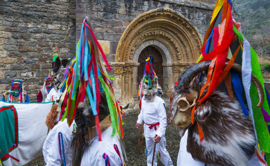 Zamarrones  Antruido Carnival  Piasca  Liebana Valley  Cantabria  Spain  Europe