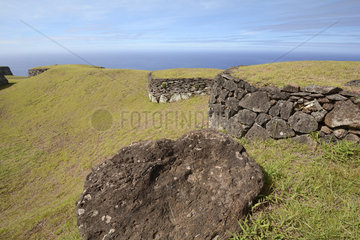 Orongo Site  Stone Village and Ceremonial Center  Easter Island  Chile