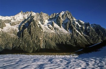 Mont Blanc sight of the Mont de la Saxe Italy