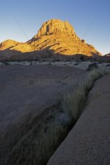 Spitzkoppe mount with the raising sun Namibia