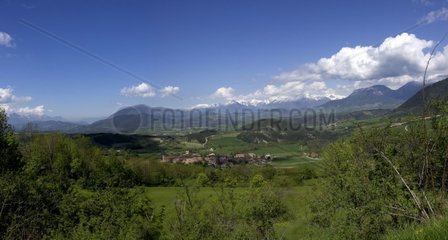 Landscape of the valley of Trièves in May Isere France