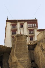 Monastery overlooking the village of Lamay Ladakh India