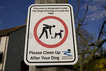 Please clean up after your dog sign Woodmancote UK