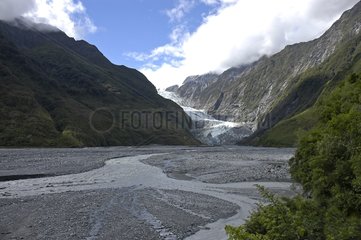 River Waiho and Franz Josef Glacier New Zealand