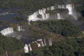 Air sight of the fall in National park of Iguaçu Brazil