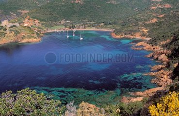 Bucht von Girolata in South Corse Frankreich