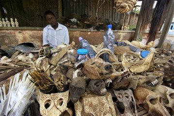 Sale items for voodoo rituals in Benin