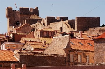 Toits en tuiles de la ville de Dubrovnik Croatie