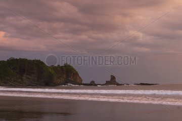 Landscape of beach and cliff on the pacific coast