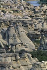 Eroded relief forming chimney Alberta Canada