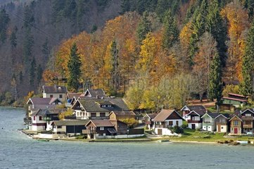 Village of Port-Titi in autumn Haut-Doubs France