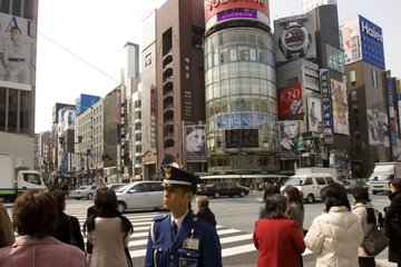 Scene of street in the district of Ginza Tokyo Japan [AT]