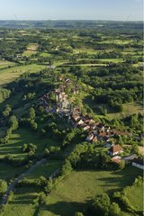 Medieval village dominating a landscape of bocage Corrèze