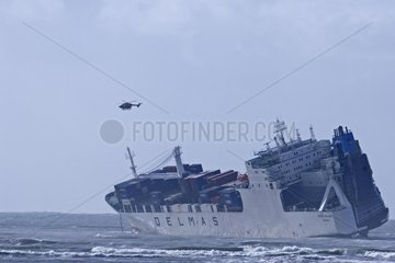 The container ship Rokia Delmas after grounding France
