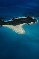 Deserted island with a sandy beach in the Bahamas
