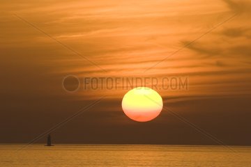 Sunset on teh Charandon lighthouse Ile de Re France