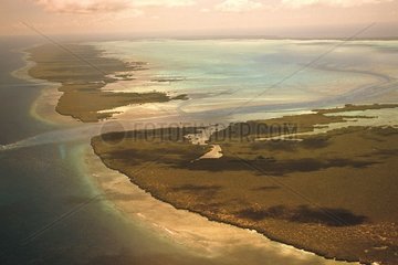 Vue aérienne de l'atoll d'Aldabra Seychelles