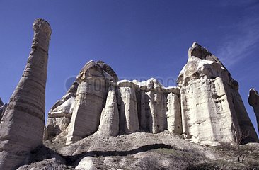 Chimneys created by erosion Cappadoce Turkey