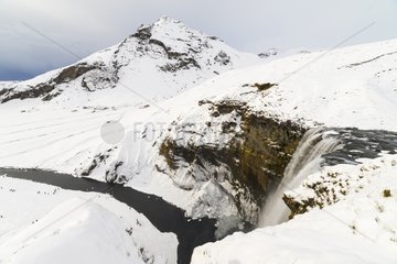 Skogafoss waterfall in winter - Iceland