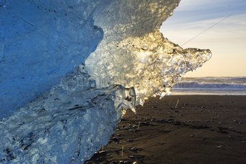 Ice on Jokulsarlon beach - Vatnatjokull glacier Iceland