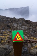 Danger pannel - Dyrholaey península Vik Iceland