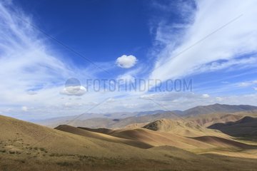 Hilly landscape of the region of Naryn - Kyrgyzstan