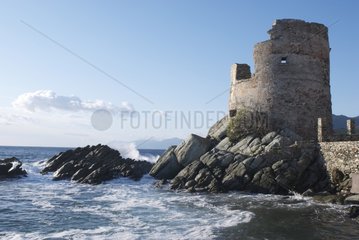 Genoese tower Erbalunga Corsica France